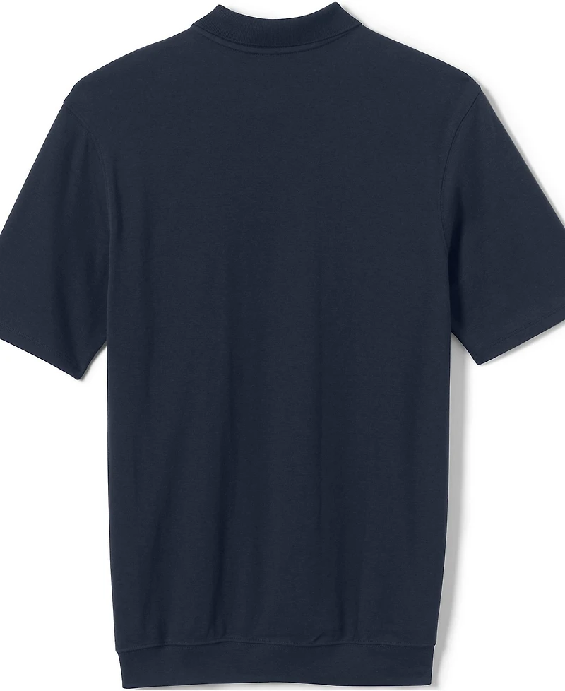 Lands' End Men's Short Sleeve Banded Bottom Polo Shirt