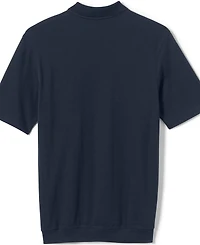 Lands' End Men's Short Sleeve Banded Bottom Polo Shirt
