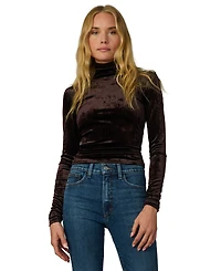 Joe's Jeans Women's Tony Long Crush Velvet Turtleneck Long-Sleeve T-Shirt