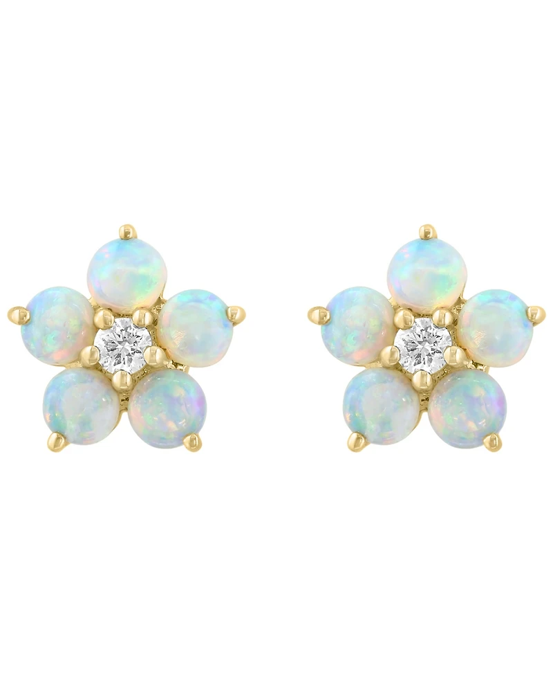 Effy Collection Opal (1 ct. t.w.) & Diamond (1/10 ct. t.w.) Earrings in 14k Yellow Gold