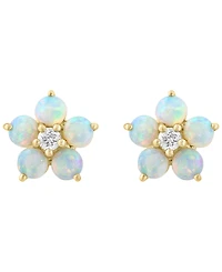 Effy Collection Opal (1 ct. t.w.) & Diamond (1/10 ct. t.w.) Earrings in 14k Yellow Gold