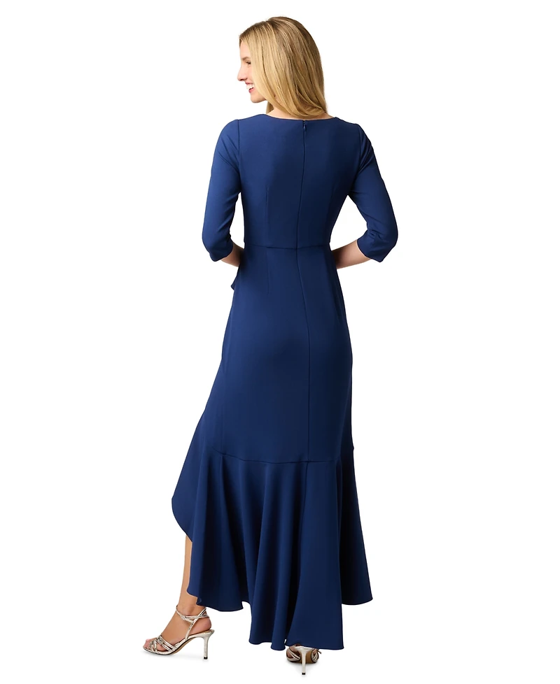 Adrianna Papell Women's Asymmetrical Bead Crepe Gown