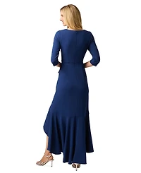 Adrianna Papell Women's Asymmetrical Bead Crepe Gown