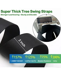Piscifun Tree Swing Straps Hanging Kit Heavy Duty Adjustable 5000lbs Capacity Universal Fit For Outdoor Swings Hammocks