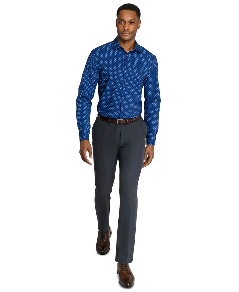 ConStruct Men's Slim-Fit 4-Way Stretch Floral-Print Dress Shirt