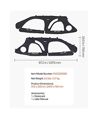 Sugift Soft Upper Door Cab Enclosure Kit for 4 Seat Side by Side Vehicles with Zippered Windows