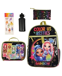 Intimo Rainbow High Backpack 16 Inch Color Us Besties 5 Piece Set with Detachable Lunchbox