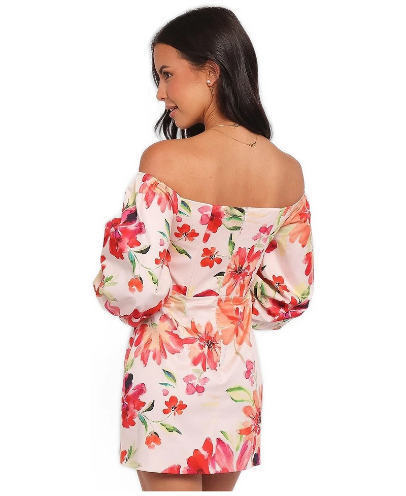 Petal and Pup Women's Annette Floral 3/4-Sleeve Mini Dress