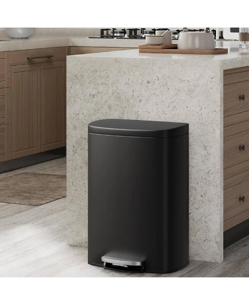 gaomon 13 Gal+2.6 Gal Stainless Steel Step-On Garbage Bin Combo Set