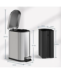 gaomon 2.6 Gallon Stainless Steel Step-on Trash Can