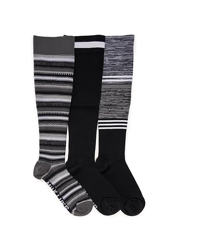 Muk Luks Women's Compression Socks, 3 Pair Pack