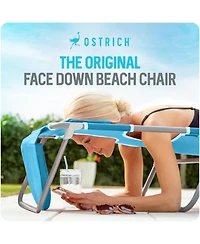 Ostrich The Backpack 3N1 Portable Chair Cooler Bag and Reclining Lounger, Lt Blue