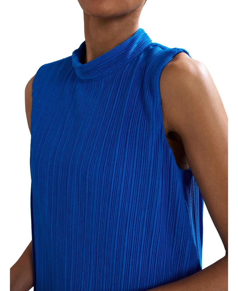 Phase Eight Women's Betsie Fine-Plisse Funnel-Neck Sleeveless Dress