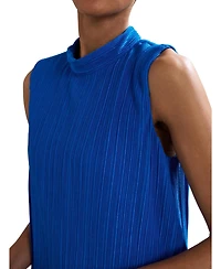 Phase Eight Women's Betsie Fine-Plisse Funnel-Neck Sleeveless Dress
