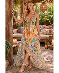 La Moda Clothing Women's Maxi Agatha halterneck Dress