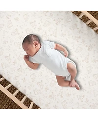 Lambs & Ivy Signature Organic Cotton Muslin Bunny Fitted Crib/Toddler Sheet
