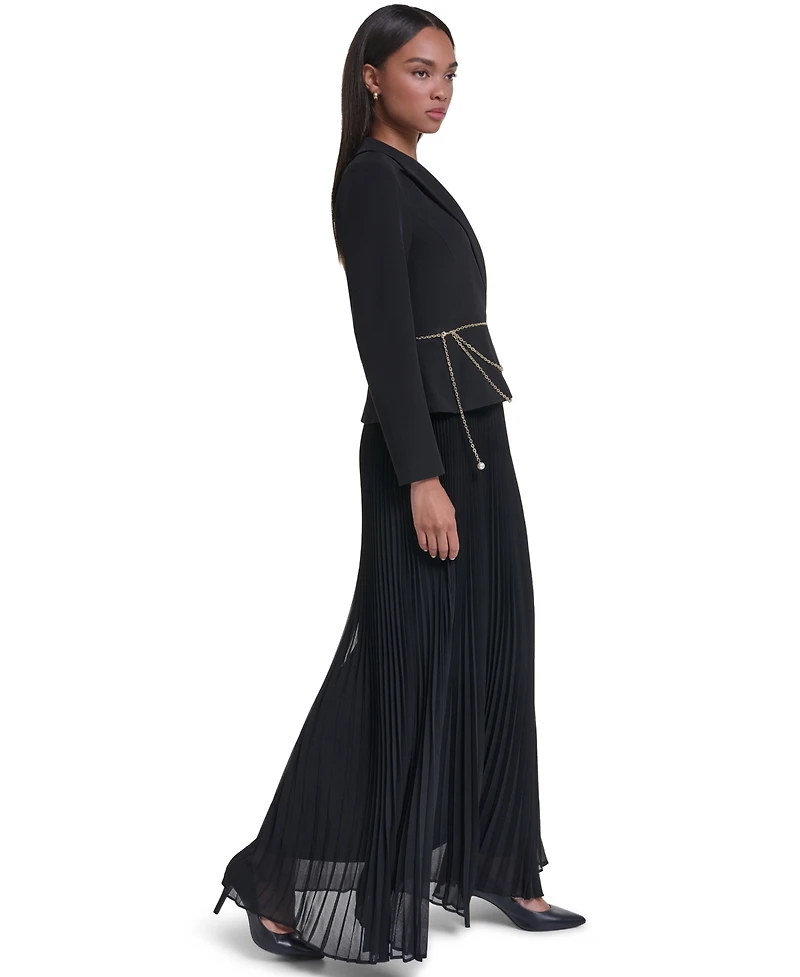 Karl Lagerfeld Paris Women's Floor-Length Tuxedo-Inspired Gown