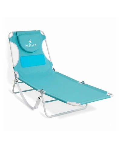 Ostrich The Ladies Comfort Lounger, Foldable Beach Pool Tanning Chair, Aqua