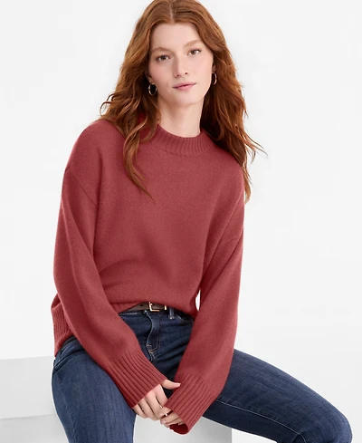 Charter Club Women's 100% Cashmere Relaxed Crewneck Sweater, Macy's Exclusive