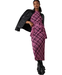 Whistles Women's Twist Check Mesh Midi Dress