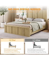 Gaomon Wood Panel Platform Bed Frame with Slat Support System