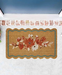 Vcny Home Flowers Shape Outdoor Coir Doormat, 18" x 30"