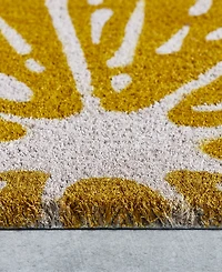 Vcny Home Lemon Half Circle Outdoor Coir Doormat, 18" x 30"