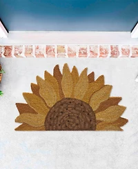 Vcny Home Sunflower Half Circle Outdoor Coir Doormat, 18" x 30"
