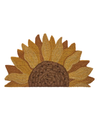 Vcny Home Sunflower Half Circle Outdoor Coir Doormat, 18" x 30"