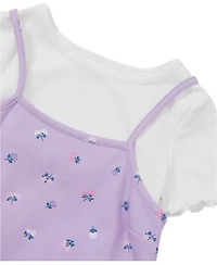 Lands' End Girls Slip Dress With Ribbed Knit Tee Set