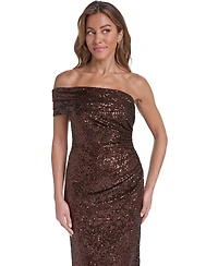Eliza J Women's Sequin Ruched One-Shoulder Sheath Dress