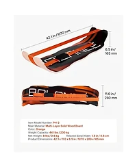 Sugift 42 In Curved Wooden Balance Board Trainer for Core Workouts and Standing Desk Use