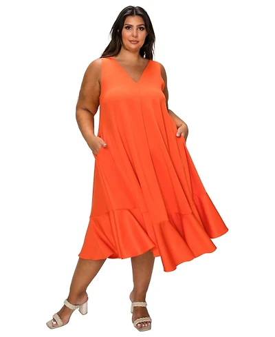 L I V D Plus Simone Sleeveless Pocket Flare Dress