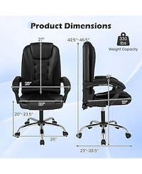 Gymax Executive Chair High Back Office with Linkage Armrests Adjustable Height