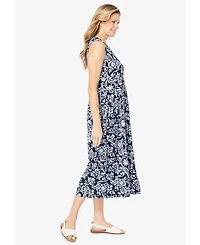 Woman Within Plus Sleeveless Button Front Dress