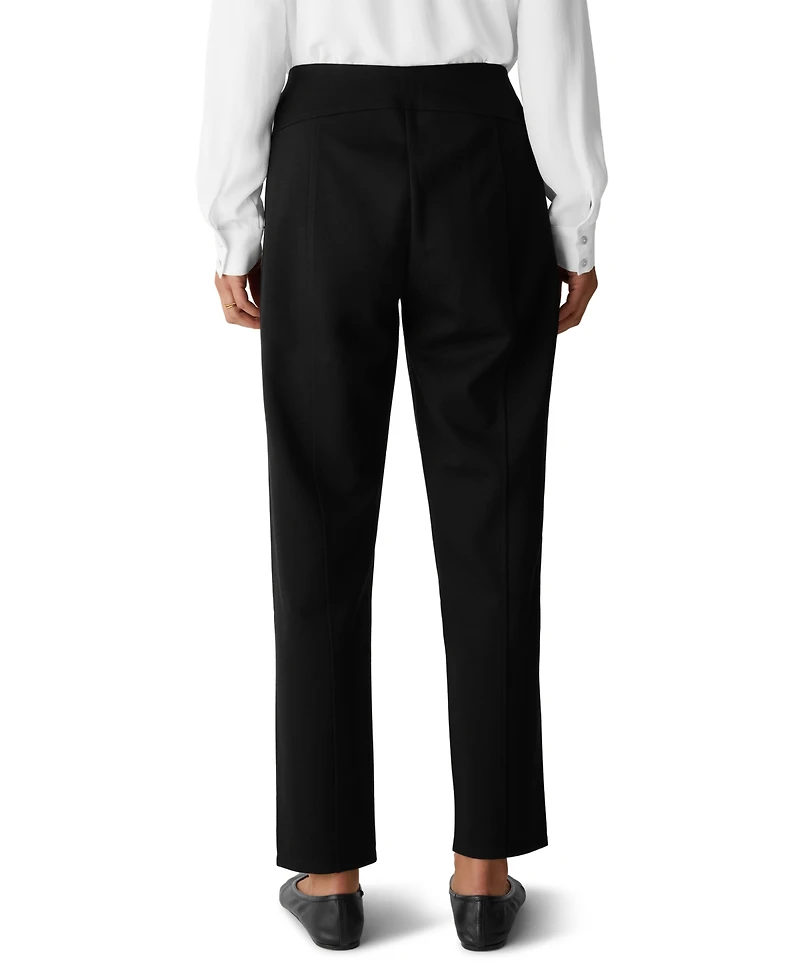 Eileen Fisher Women's Tapered-Ankle Mid-Rise Double-Knit Trouser