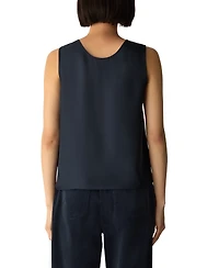 Eileen Fisher Women's Curved V-Neck Silk Shell