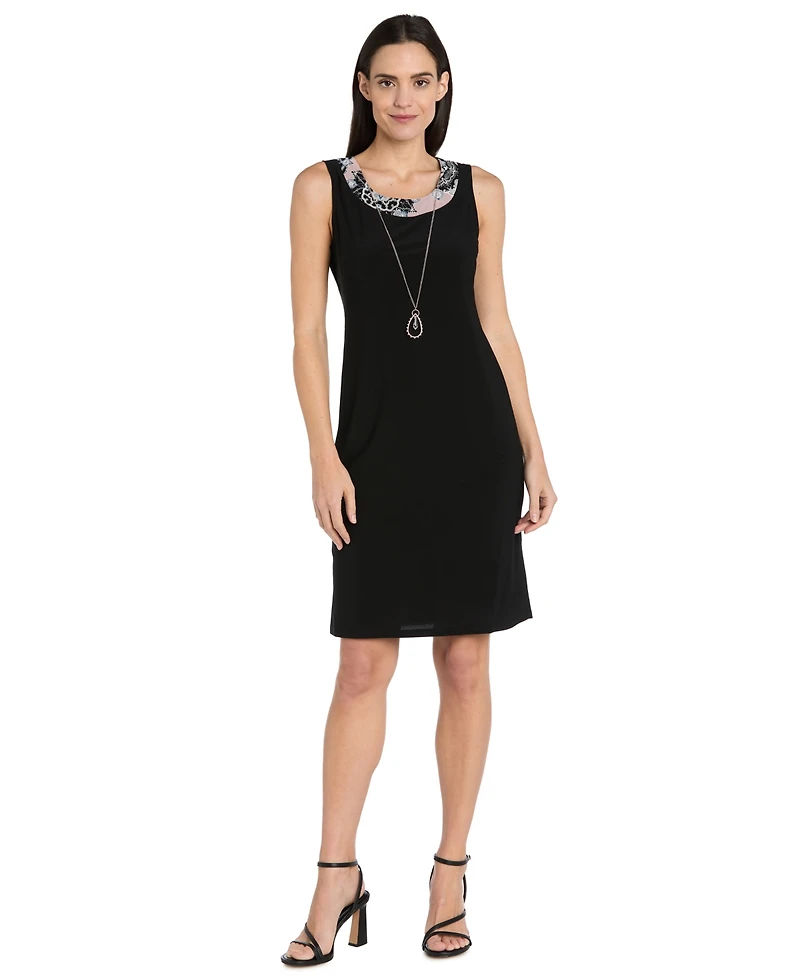 R & M Richards Petite Scoop Neck A-Line Dress and Jacket, 2-Piece Set
