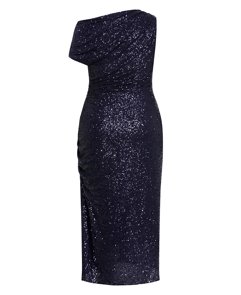 City Chic Plus Sequin Star Off Shoulder Maxi Dress