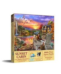SunsOut Sunset Cabin 1000-Piece Large-Piece Jigsaw Puzzle, Ages 14+