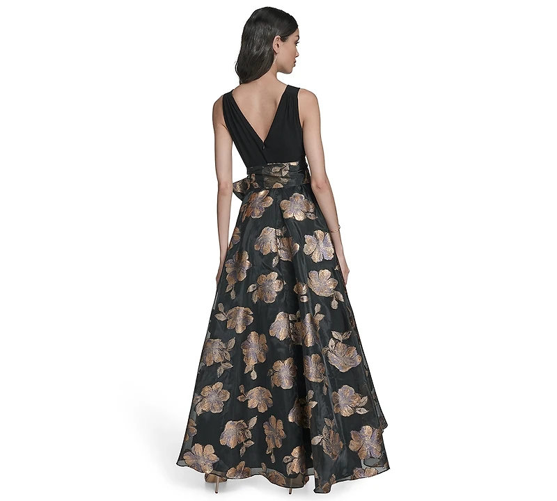 Eliza J Women's Sleeveless Surplice Ballgown Dress
