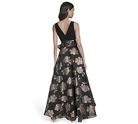 Eliza J Women's Sleeveless Surplice Ballgown Dress