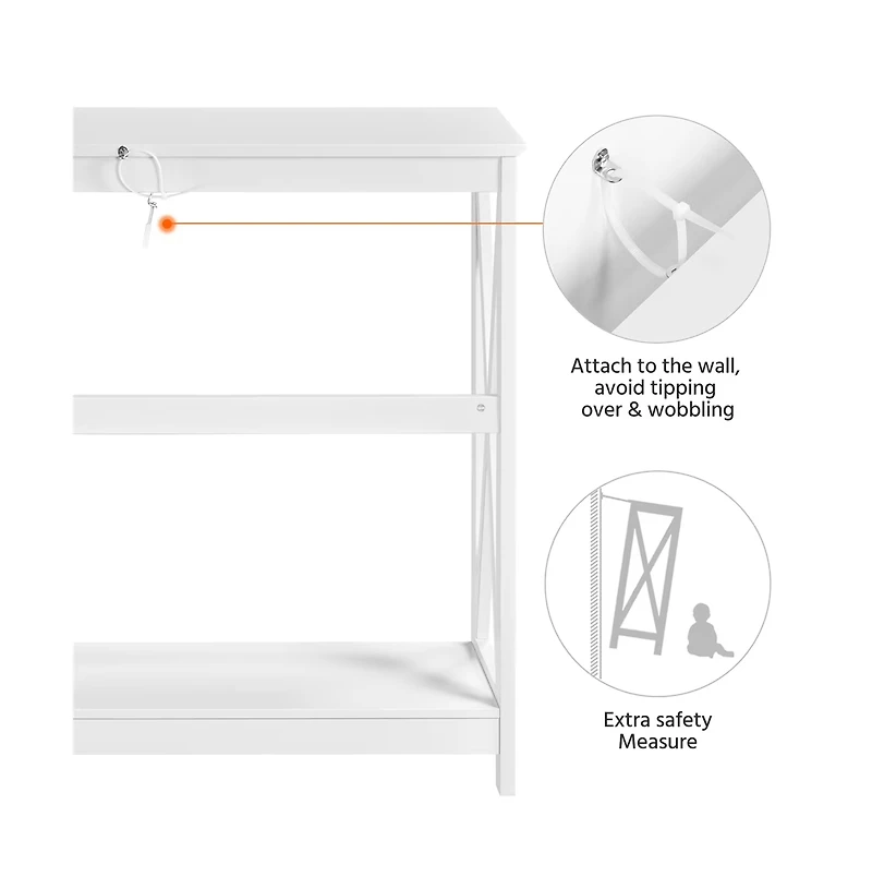 Slickblue Design Console Table with Lower Shelf for Entryway Storage