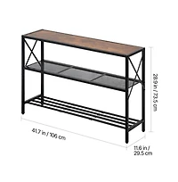 Slickblue 41.7-In Narrow Console Table with 3-Tier Storage Shelves