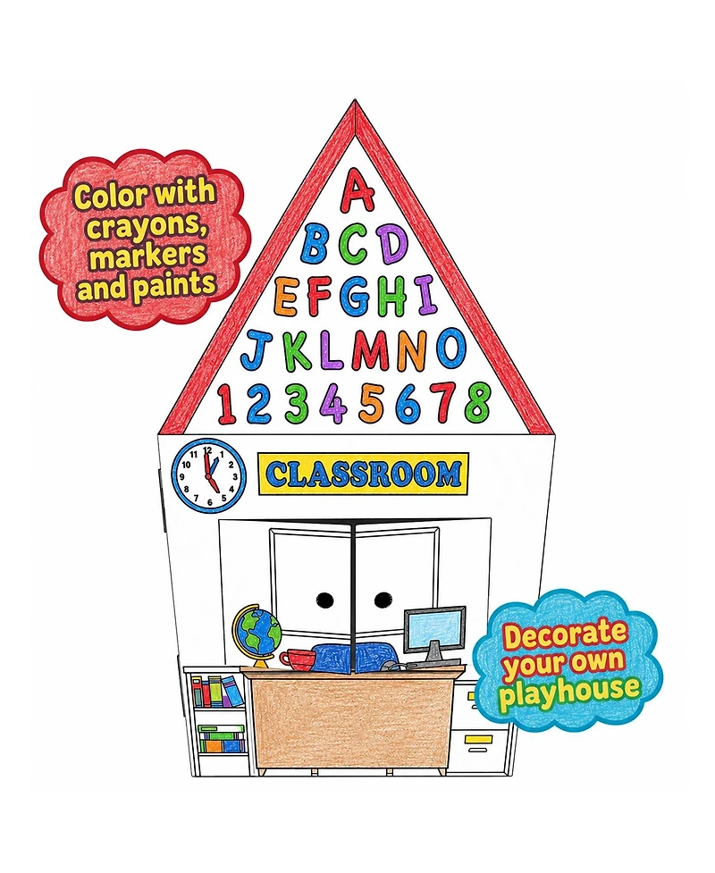 Easy Playhouse School Diy Decorating Playhouse, 48"H