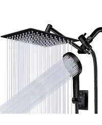 Cyqbd 10" Shower Head Rain Handheld Spray Extension Arm Flow Regulator Bathroom System