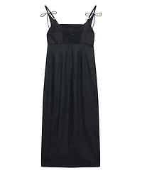 Mint Velvet Women's Linen Square-Neck Bow-Detail Midi Dress