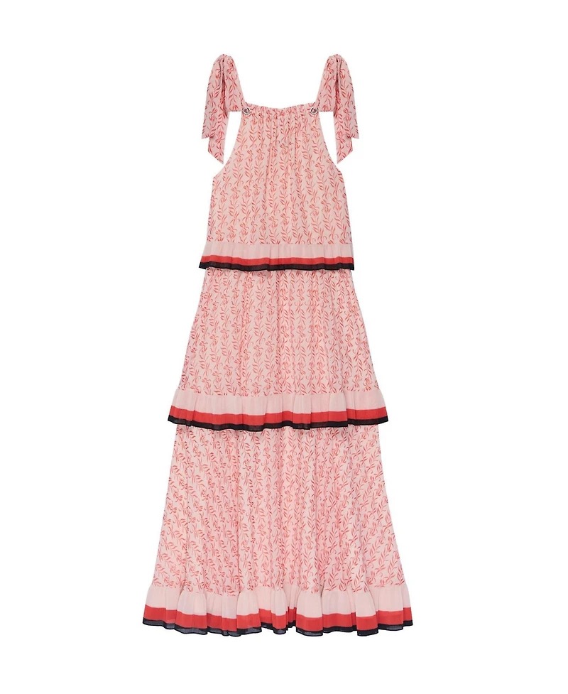 Mint Velvet Women's Printed Halter Tiered Midi Dress