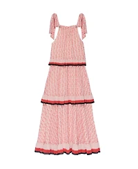 Mint Velvet Women's Printed Halter Tiered Midi Dress