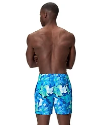 Speedo Men's Redondo Edge Volley Floral-Print Drawstring Swim Trunks, 5" Inseam
